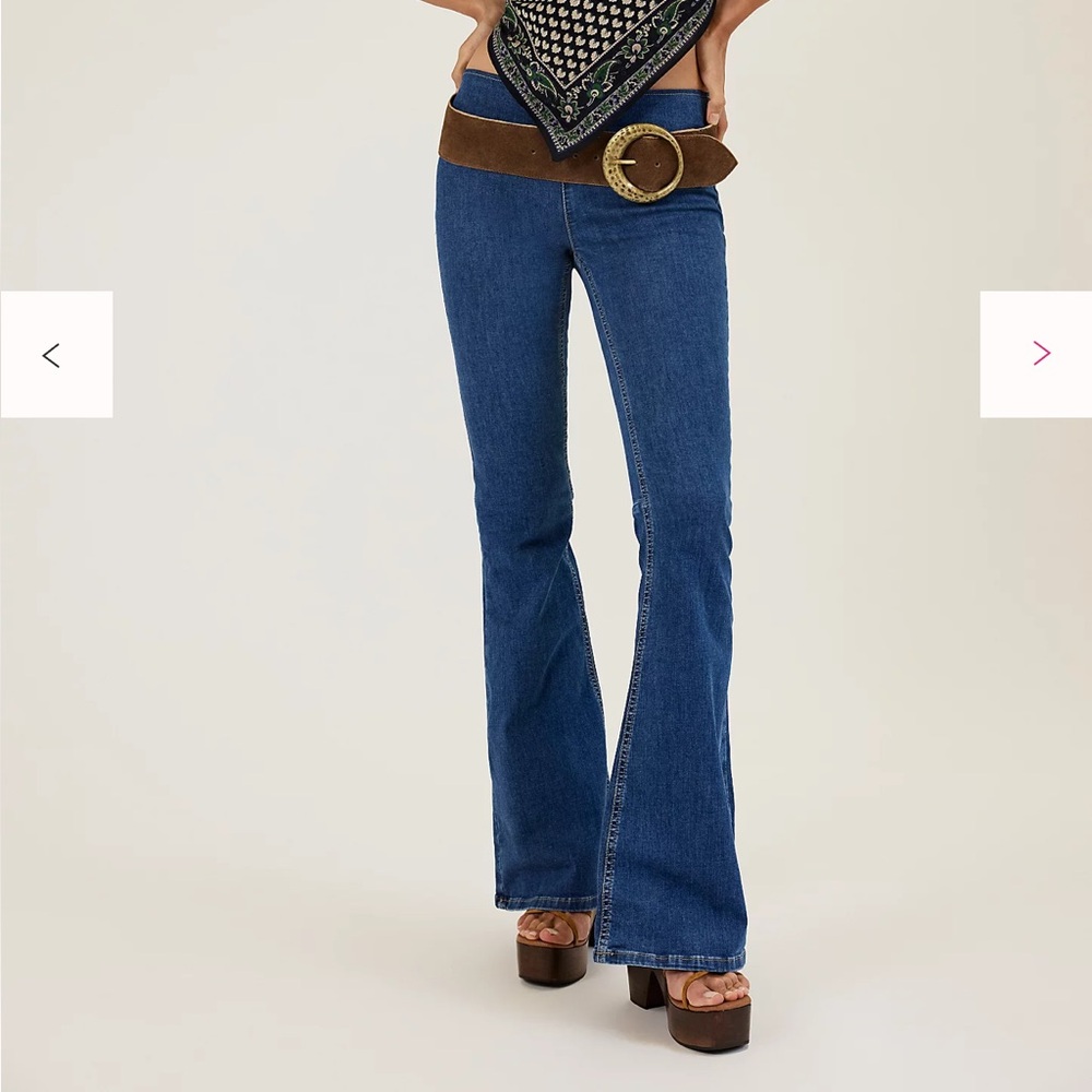 NWT Free People We The Free Penny Pull-On Flare Jeans Riviera Size 26 R